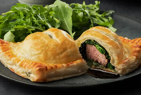 Pastel de ternera y puré teriyaki