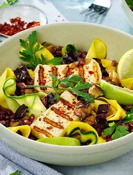 Ensalada de calabacín, alubias y berenjena