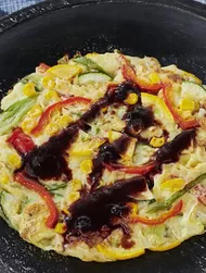Okonomiyaki ''tortitas japonesas saladas'' vegetarianas