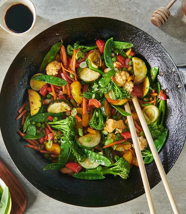 Salteado de verduras agridulces