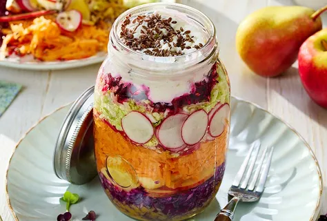 Ensalada de colores con vinagreta de miso