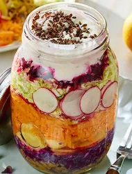 Ensalada de colores con vinagreta de miso