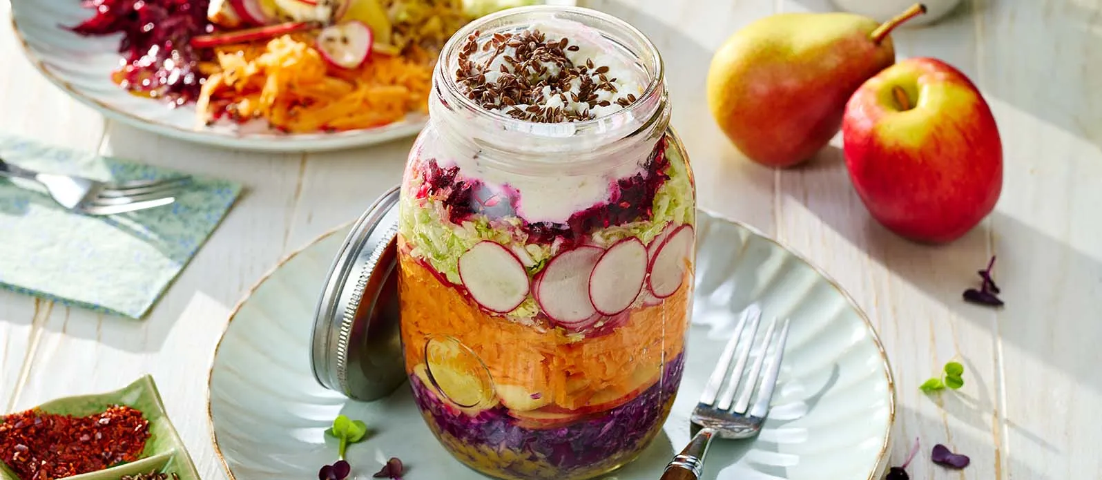 Ensalada de colores con vinagreta de miso