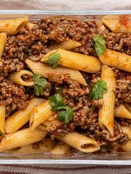 Pasta boloñesa con salsa de soja