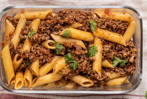 Pasta boloñesa con salsa de soja
