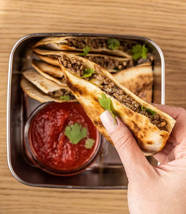 Quesadilla de ternera y setas