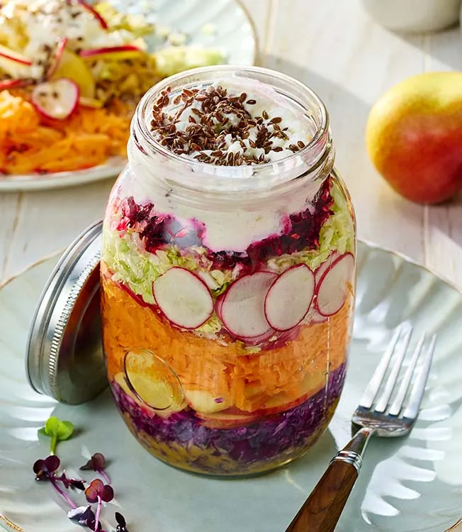 Ensalada de colores con vinagreta de miso