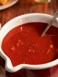 Jugo de tomate y champiñones