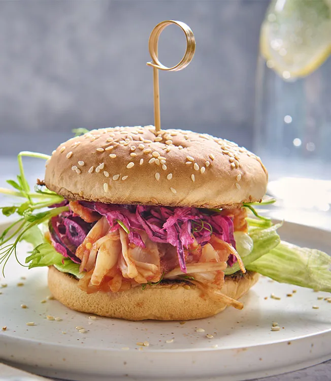 Hamburguesas de yaca a la pulled pork