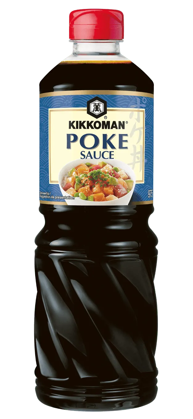 Kikkoman Salsa a base de Salsa de Soja y Aceite De Sésamo, Para Ensalada De Pescado Estilo Poke PET de 975 ml