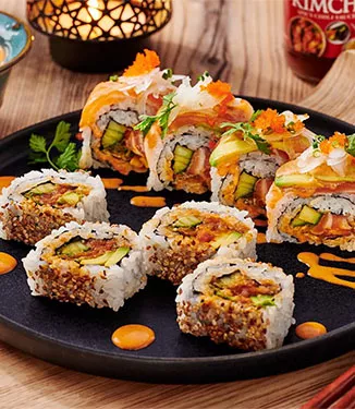 Rollitos picantes de atún y salmón